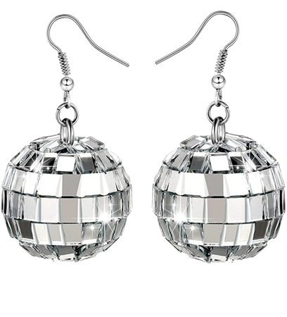 disco ball mirror ball earrings ~ trippybarbie