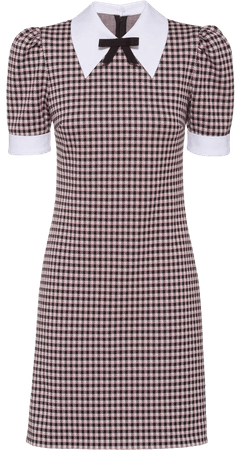 Shop Miu Miu check-print jersey dress with Express Delivery - FARFETCH
