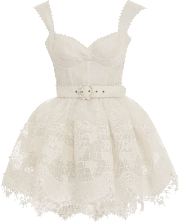 High Tide Embroidered Linen-Silk Mini Dress By Zimmermann | Moda Operandi