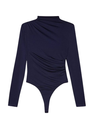 Buy Karen Millen Draped Shoulder Trim Jersey Bodysuit Top In Ivory