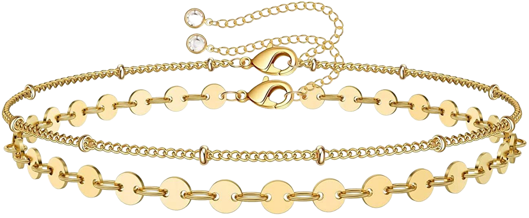 Amazon.com: Dainty Layered Bracelets for Women, 14K Gold Filled Adjustable Layering Oval Chain Bracelet Cute Gold Layered Bead Chain Bracelets for Women Jewelry(Oval Chain & Bead Chain): Clothing, Shoes & Jewelry