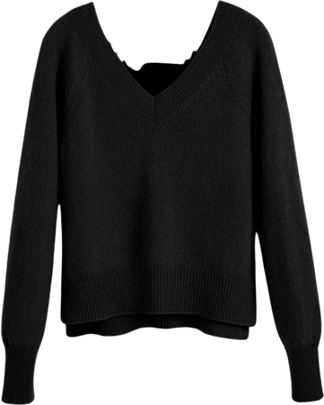black v neck sweater
