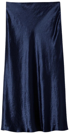 navy silk skirt