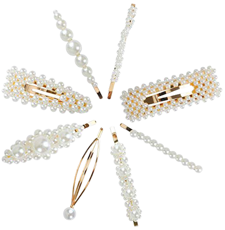 Amazon.com : Pearls Hair Clips for Women Girls - Etmury  Sweet Artificial Pearl Hair Pins Clips Barrette, Hair Accessories for Party Birthday Valentines Day Gifts (8pcs) : Beauty