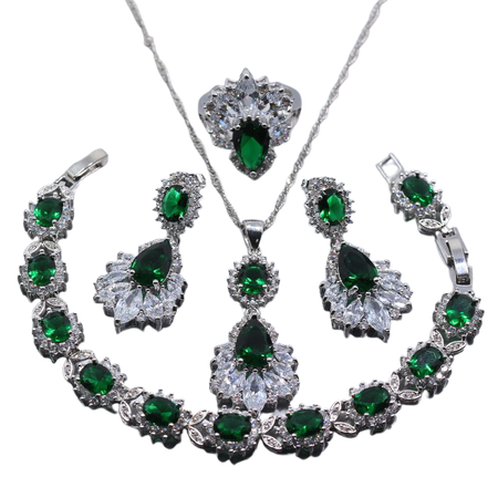 green jewelry set