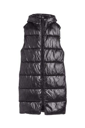 Hooded Puffer Vest - Black - Ladies | H&M US