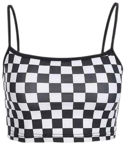 Black and White Checker Cool Crop Top – Lupsona