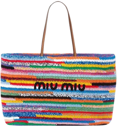 Miu Miu Large Crochet Tote Bag - Farfetch