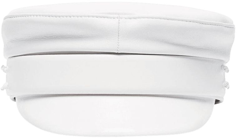 Ruslan Baginskiy White Leather Baker Boy Hat