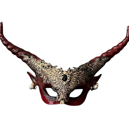Red Gold Masquerade Mask