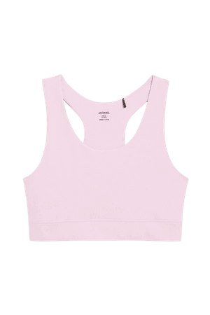 Pink sports bra with high neck - Light pink - Monki WW