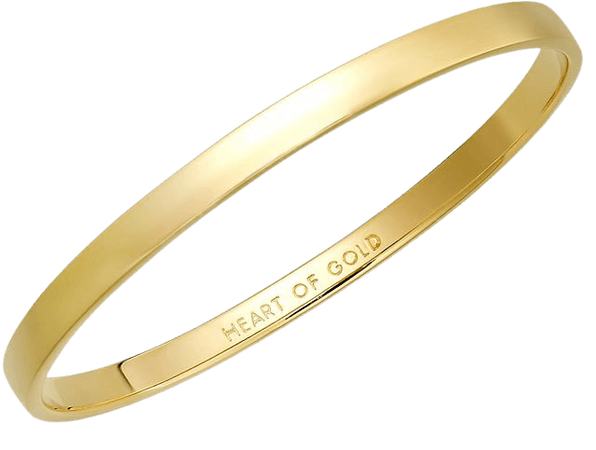 kate spade new york Bracelet, 12k Gold-Plated Heart of Gold Idiom Bangle Bracelet & Reviews - Bracelets - Jewelry & Watches - Macy's