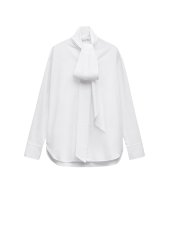 white shirt with bow