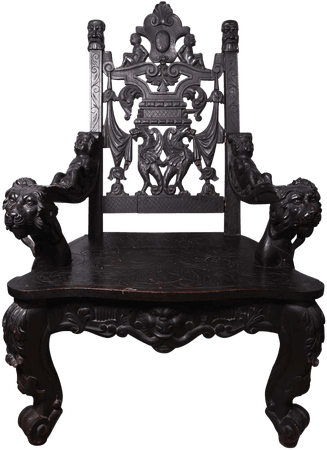 19th Century Italian Renaissance Style Wood Throne For Sale at 1stDibs