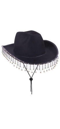 black bedazzled cowboy hat