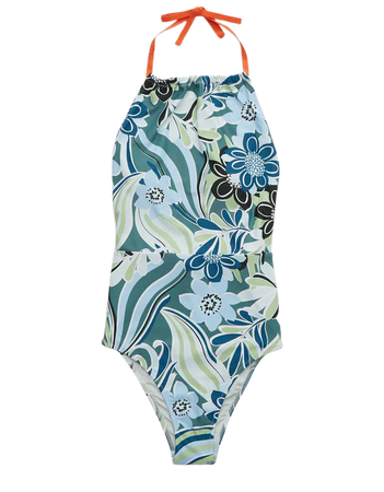 Aerie Printed High Neck One Piece Swimsuit