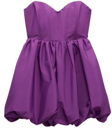VOLUMINOUS MINI DRESS - Purple | ZARA United States