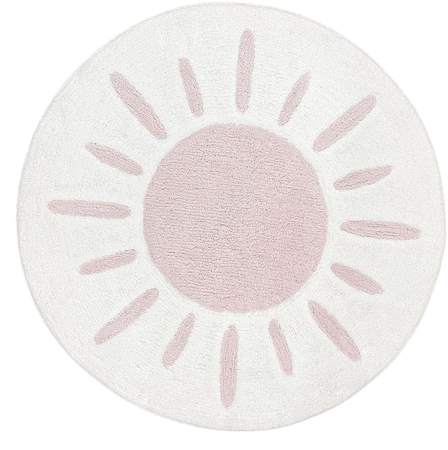 Boho Desert Sun Collection Accent Floor Rug (2'5" Round) - Pink Mauve White Bohemian Watercolor Southwest Nature Outdoors - Bed Bath & Beyond - 35449350