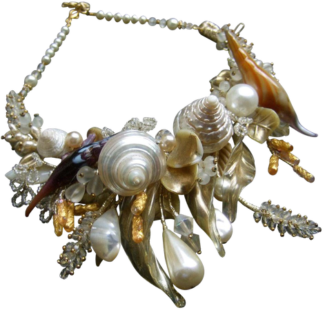 Seashell Handmade Artisan Choker Band Necklace c 1980s For Sale at 1stDibs