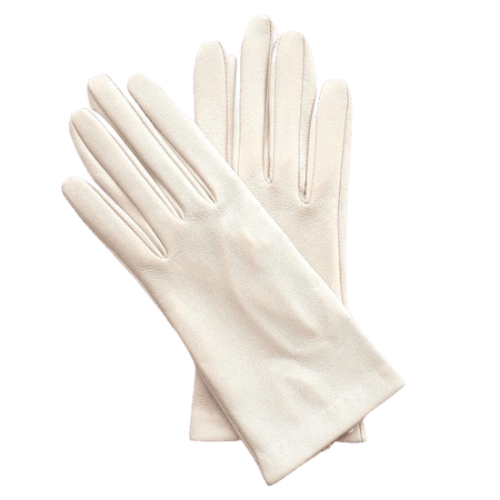 white leather gloves