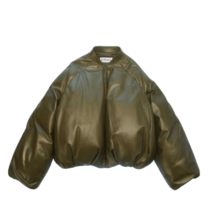 khaki Loewe puff jacket