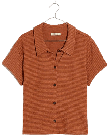 Knit Textured Button-Front Shirt