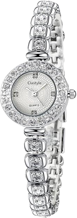 Amazon.com: Clastyle Bling Iced Out Silver Wrist Watch Square Dial Watch and Bracelet Set Full Rhinestone Watches Stylish Mother of Pearl Bracelet Watch Christmas Gifts Watch for Women : Clothing, Shoes & Jewelry