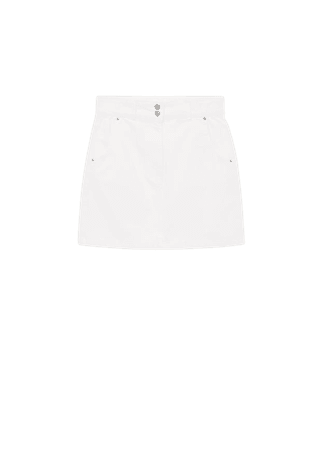 White pocket denim miniskirt
