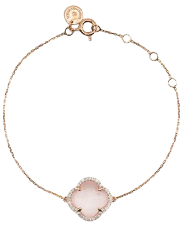 Morganne Bello 18kt Rose Gold Clover Pink Quartz Bracelet - Farfetch