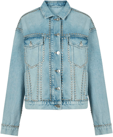 ALLSAINTS US: Womens Bella Studded Denim Jacket (vintage_indigo)