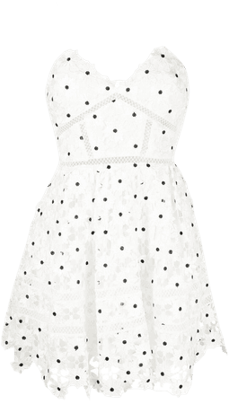 Shop white Self-Portrait polka-dot floral dress with Express Delivery - Farfetch