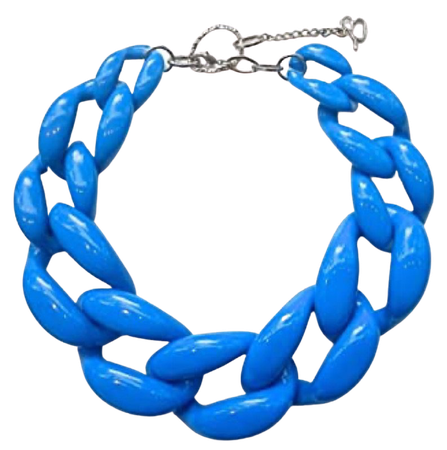 acrylic blue chain necklace