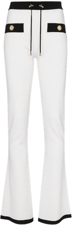 Shop white Balmain high waisted track pants with Express Delivery - Farfetch