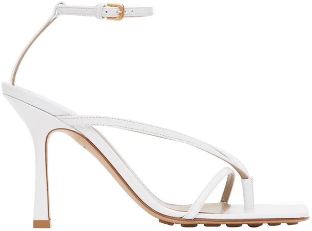 BOTTEGA VENETA White Stretch Heeled Sandals $890