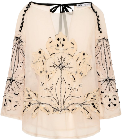 EMBROIDERED BLOUSE LIMITED EDITION - Pale pink | ZARA United States