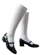 tall white socks with black mary janes