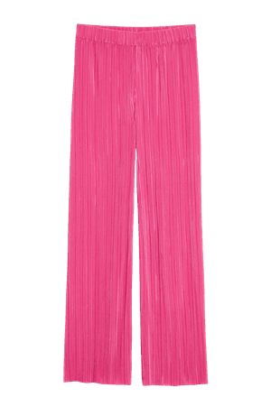 Pink raw hem pleated trousers - Hot pink - Monki WW