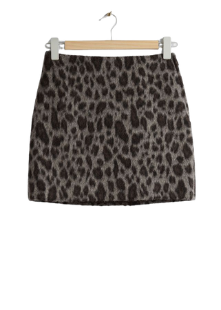 Fitted Mini Skirt - Grey/Black Leo - Mini skirts - & Other Stories US