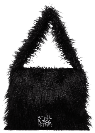 Shop Stella McCartney logo-patch faux-fur tote bag with Express Delivery - FARFETCH