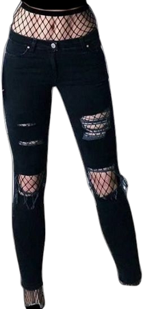 black pants with fishnets