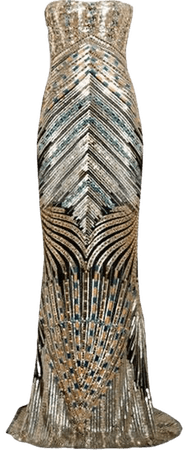 Egyptian motifs on gown