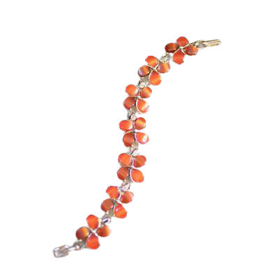 Vintage Orange Flower Statement Bracelet - Vintage Meet Modern