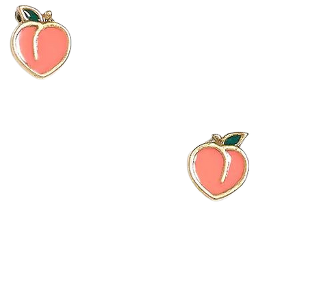 Peach emoji stud earrings