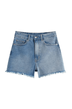 High Waist Denim Shorts - Denim blue - Ladies | H&M US