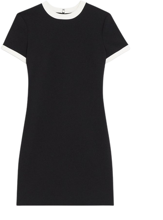 Crepe Short-Sleeve Mini Dress | Theory