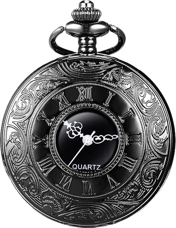 Amazon.com: Hicarer Classic Quartz Pocket Watch with Roman Numerals Scale and Chain Belt (Black) : Clothing, Shoes & Jewelry