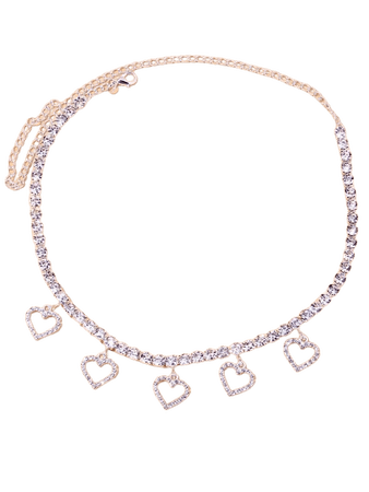 Rhinestone Heart Charm Necklace | SHEIN USA