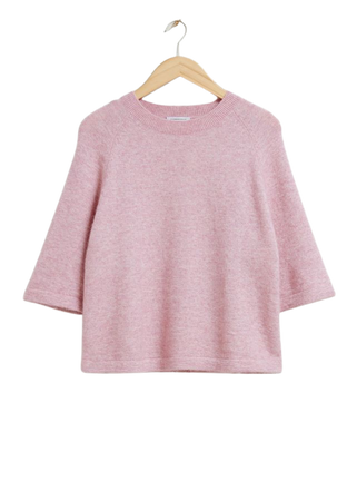 Boxy Alpaca Knit T-Shirt - Dusty Pink - Sweaters - & Other Stories US