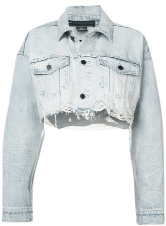 Alexander Wang Cropped Loose Denim Jacket - Farfetch