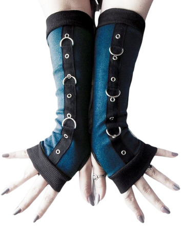 emo gloves blue